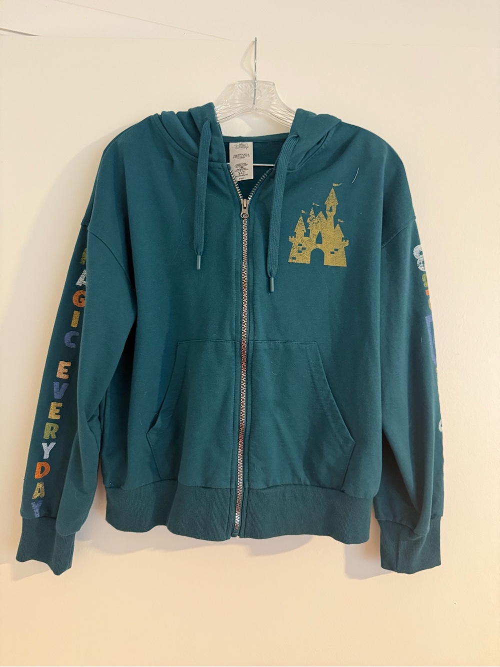 Disney Parks Most Magical Place on Earth Zip Up Hoodie Green Size M - Picture 2 of 6